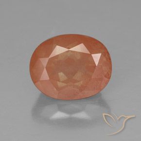 3.08ct Natural Naranja medio Labradorita Andesina, Ovalada, Transparente / Translúcido