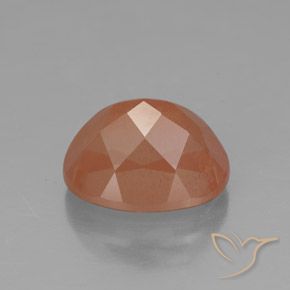 Labradorita Andesina Naranja medio natural de 3.08 ct, Ovalada, Transparente / Translúcido