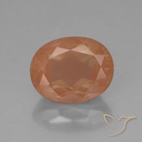 2.99ct Natural Naranja rojizo claro Labradorita Andesina, Ovalada, Transparente