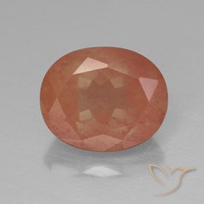 4.05ct Natural Naranja rojizo Labradorita Andesina, Ovalada, Translúcido