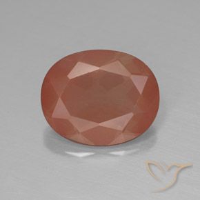 3.10ct Natural Naranja rojizo pálido Labradorita Andesina, Ovalada, Translúcido