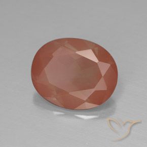 Labradorita Andesina Naranja rojizo pálido natural de 3.10 ct, Ovalada, Translúcido