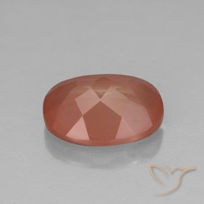 Labradorita Andesina Naranja rojizo pálido natural de 3.10 ct, Ovalada, Translúcido