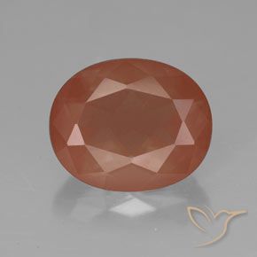 3.40ct Natural Naranja rojizo pálido Labradorita Andesina, Ovalada, Translúcido