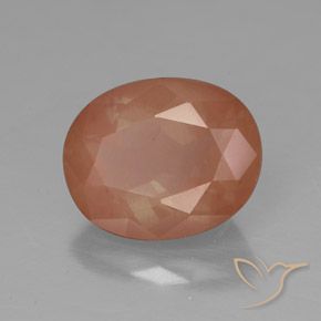 Labradorita Andesina Naranja cálido natural de 3.64 ct, Ovalada, Translúcido