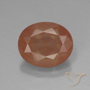 3.78ct Natural Naranja medio Labradorita Andesina, Ovalada, Transparente / Translúcido