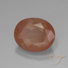 Labradorita Andesina Naranja medio natural de 3.78 ct, Ovalada, Transparente / Translúcido