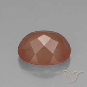Labradorita Andesina Naranja medio natural de 3.78 ct, Ovalada, Transparente / Translúcido