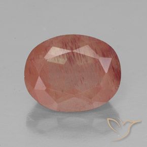 3.04ct Natural Rojo medio Labradorita Andesina, Ovalada, Transparente / Translúcido
