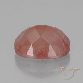 Labradorita Andesina Rojo medio natural de 3.04 ct, Ovalada, Transparente / Translúcido
