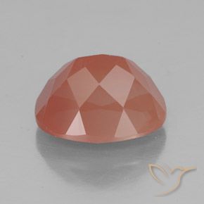 Labradorita Andesina Naranja rojizo pálido natural de 3.00 ct, Ovalada, Transparente / Translúcido