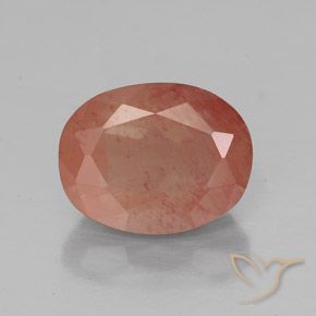 2.06ct Natural Naranja rojizo pálido Labradorita Andesina, Ovalada, Transparente / Translúcido