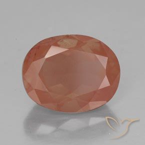Labradorita Andesina Rojo medio natural de 2.82 ct, Ovalada, Transparente / Translúcido