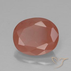 Labradorita Andesina Rojo medio natural de 3.55 ct, Ovalada, Translúcido