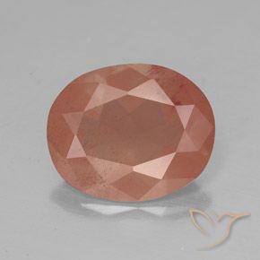 2.86ct Natural Naranja rojizo pálido Labradorita Andesina, Ovalada, Transparente / Translúcido