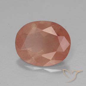 Labradorita Andesina Naranja rojizo pálido natural de 2.86 ct, Ovalada, Transparente / Translúcido