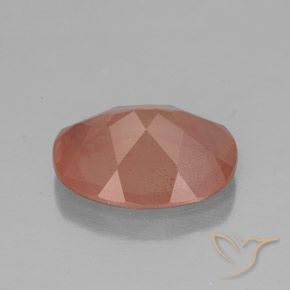 Labradorita Andesina Naranja rojizo pálido natural de 2.86 ct, Ovalada, Transparente / Translúcido