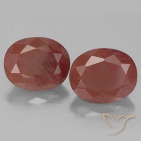 Gemas de andesina labradorita rojo natural de 7,36 ct, transparente, transparente / translúcido