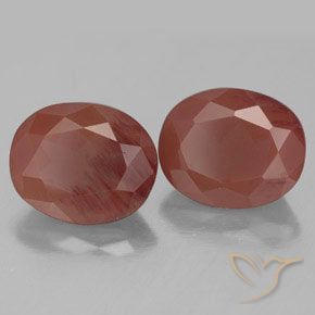 Gemas de andesina labradorita rojo natural de 7,36 ct, transparente, transparente / translúcido