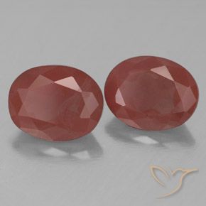 Gemas de Labradorita Andesina Rojo oscuro natural de 4.98 ct, Ovalada, Transparente
