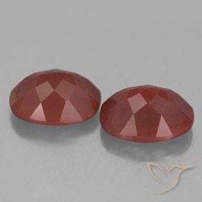 Gemas de Labradorita Andesina Rojo oscuro natural de 6.75 ct, Ovalada, Transparente / Translúcido