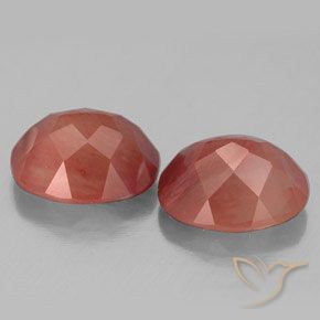 Gemas de Labradorita Andesina Rojo medio natural de 6.97 ct, Ovalada, Transparente