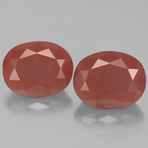 Gemas de andesina labradorita rojo natural de 5,49 ct, corte óvalo, transparente