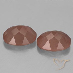 Gemas de Labradorita Andesina Naranja rojizo pálido natural de 5.11 ct, Ovalada, Transparente