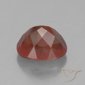 Labradorita Andesina Rojo medio natural de 2.97 ct, Ovalada, Transparente