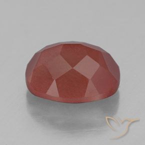 Labradorita Andesina Rojo medio natural de 4.20 ct, Ovalada, Transparente / Translúcido