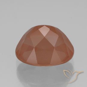 Labradorita Andesina Naranja medio natural de 3.06 ct, Ovalada, Transparente / Translúcido