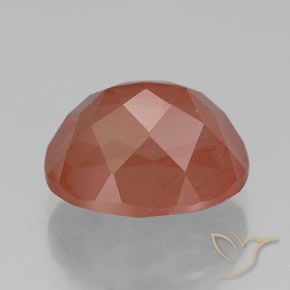 Labradorita Andesina Naranja rojizo pálido natural de 4.17 ct, Ovalada, Transparente / Translúcido