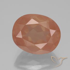 3.80ct Natural Naranja rojizo claro Labradorita Andesina, Ovalada, Translúcido