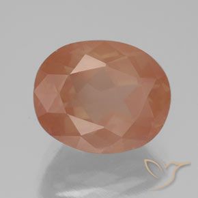 Labradorita Andesina Naranja rojizo claro natural de 3.80 ct, Ovalada, Translúcido