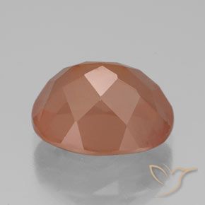 Labradorita Andesina Naranja rojizo claro natural de 3.80 ct, Ovalada, Translúcido
