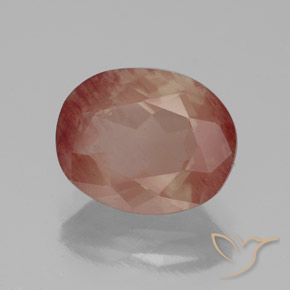 Labradorita Andesina Rojo sangre natural de 2.63 ct, Ovalada, Transparente / Translúcido