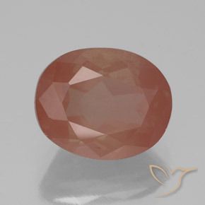 Labradorita Andesina Rojo medio natural de 3.78 ct, Ovalada, Translúcido