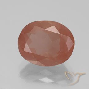 Labradorita Andesina Rojo medio natural de 2.69 ct, Ovalada, Transparente