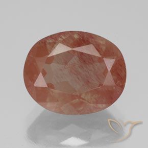3.58ct Natural Rojo medio Labradorita Andesina, Ovalada, Transparente / Translúcido