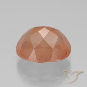 Labradorita Andesina Naranja rojizo claro natural de 3.05 ct, Ovalada, Transparente / Translúcido