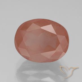 Labradorita Andesina Rojo medio natural de 3.20 ct, Ovalada, Transparente / Translúcido