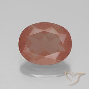 2.44ct Natural Naranja rojizo pálido Labradorita Andesina, Ovalada, Transparente / Translúcido
