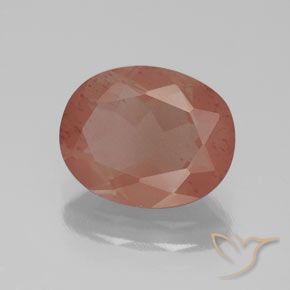 Labradorita Andesina Naranja rojizo pálido natural de 2.44 ct, Ovalada, Transparente / Translúcido