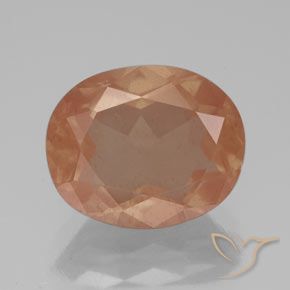 3.52ct Natural Naranja rojizo claro Labradorita Andesina, Ovalada, Transparente / Translúcido
