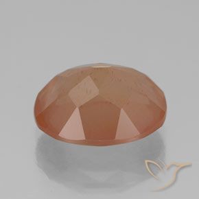 Labradorita Andesina Naranja rojizo claro natural de 3.52 ct, Ovalada, Transparente / Translúcido