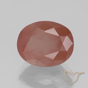 Labradorita Andesina Rojo medio natural de 2.53 ct, Ovalada, Transparente / Translúcido