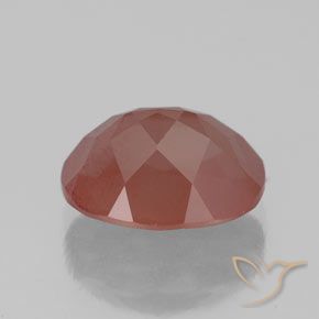 Labradorita Andesina Rojo medio natural de 2.53 ct, Ovalada, Transparente / Translúcido