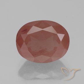 2.77ct Natural Naranja rojizo pálido Labradorita Andesina, Ovalada, Transparente / Translúcido