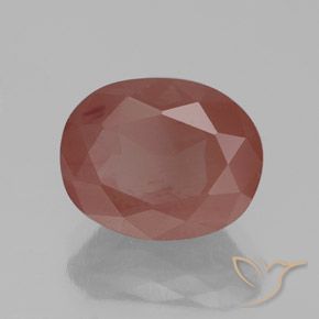 Labradorita Andesina Naranja rojizo pálido natural de 2.77 ct, Ovalada, Transparente / Translúcido