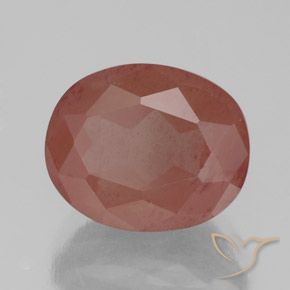 Labradorita Andesina Rojo medio natural de 3.87 ct, Ovalada, Transparente / Translúcido
